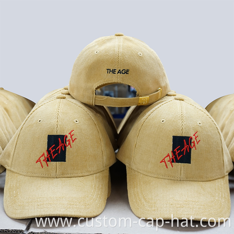 Beige Corduroy Baseball Cap